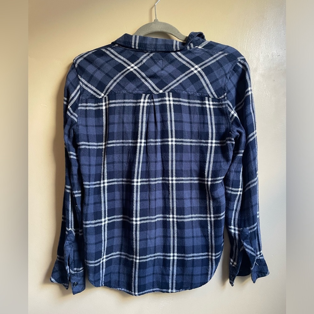 Rails Button Down Plaid Top With Metallic Thread … - image 5
